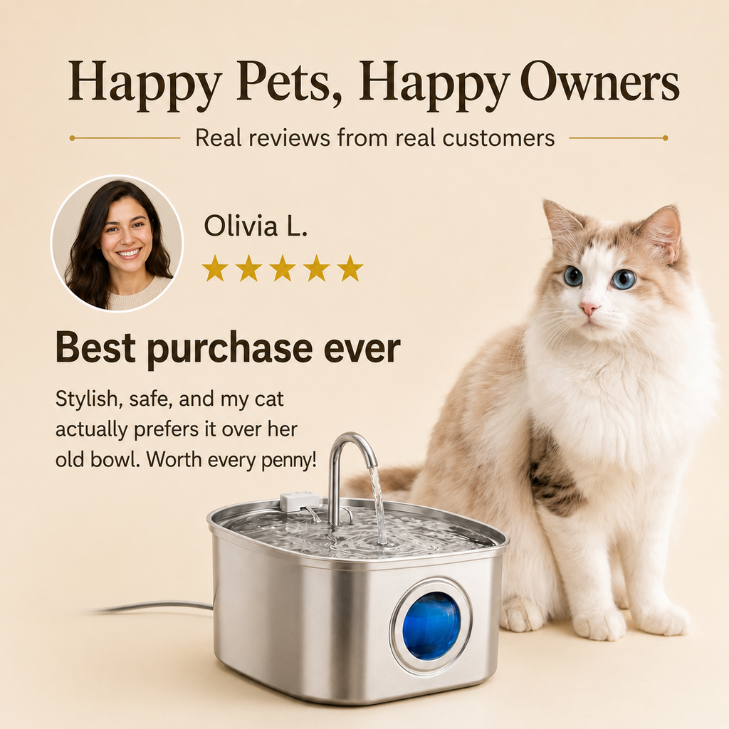 Stainless Steel Cat Water Fountain 3.2L | Sipkitty