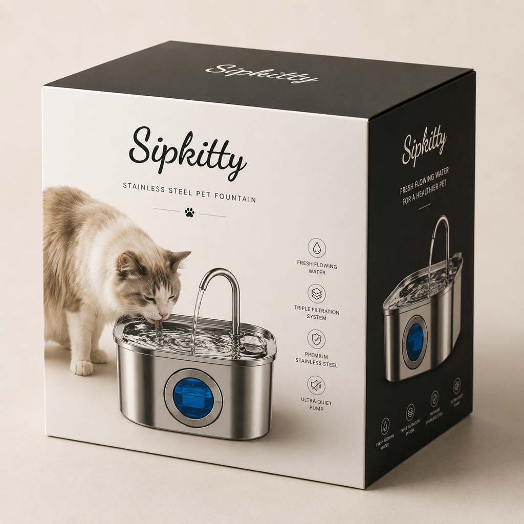 Stainless Steel Cat Water Fountain 3.2L | Sipkitty
