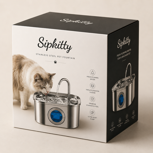 Stainless Steel Cat Water Fountain 3.2L | Sipkitty