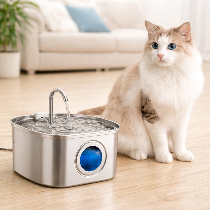 Sipkitty Stainless Steel Cat Water Fountain 3.2L