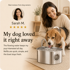 Premium Stainless Steel Dog Drinking Fountain | SipPup by Sipkitty